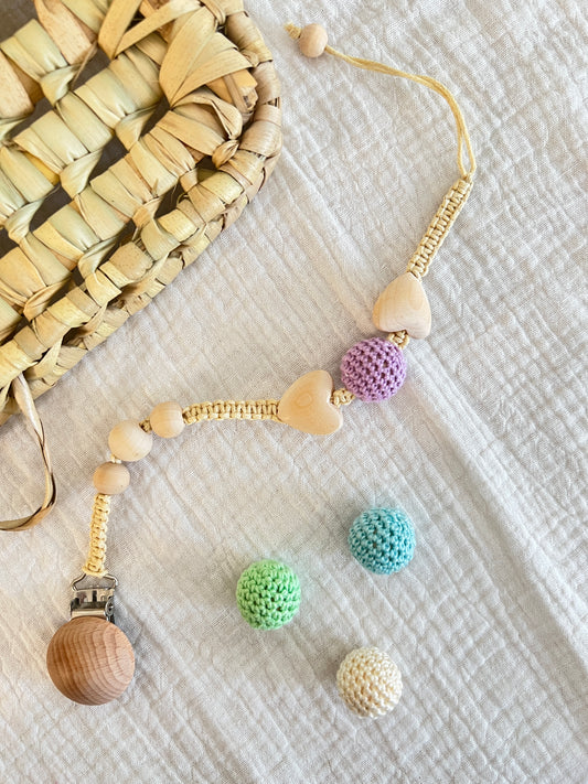 Attache tétine - Attache sucette boule en crochet