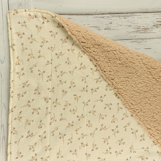 Couverture bébé - fausse fourrure couleur beige sable