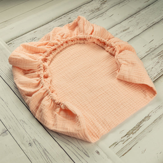 drap housse bébé rose saumon